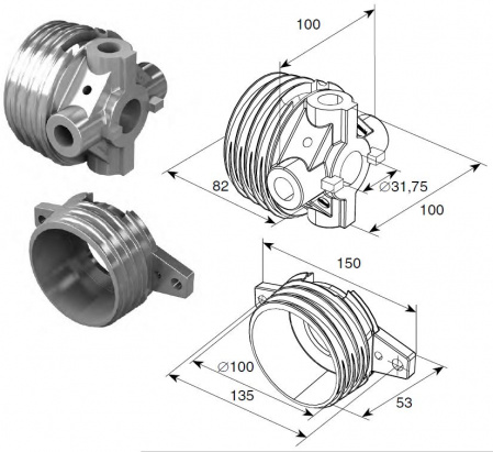 Окончание пружины М 95U (OMI 3-3/4" U) на вал ф 1,25", 1312