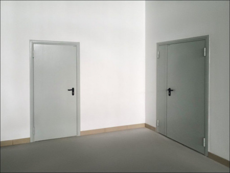 Дверь DoorHan/1080/2050/Противопож.EI60/одност./глухая/глад./глад./RAL7035/лев./угл. рама, DPG60/1080/2050/7035/L/N