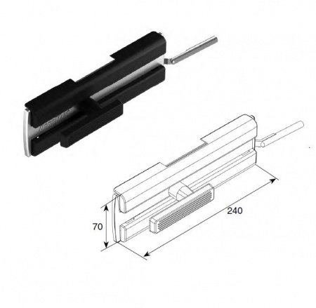 Задвижка механическая для промышленных  ворот, ISD-Latch